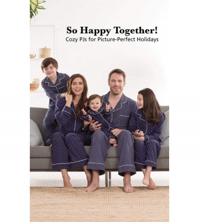 Sets Family Pajamas Super Soft - Family Matching Pajamas- Navy - Youth (Stripe) - CR182DR0A54 $34.82