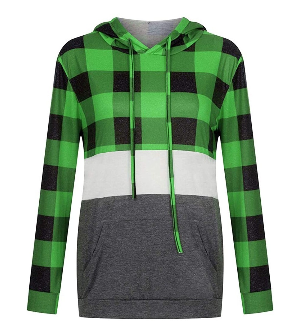 Tops Spring Hooded Sweatshirt Women Fashion T-Shirts Casual Long Sleeve Tee Shirts - Green - CU195H5D998 $13.64