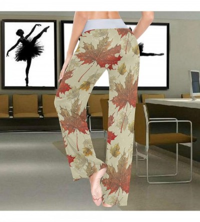 Bottoms Maple Viburnum Leaves Grunge Desgin Women's Pajama Pants Lounge Sleep Wear - Multi - CA19C9H2WRW $25.00