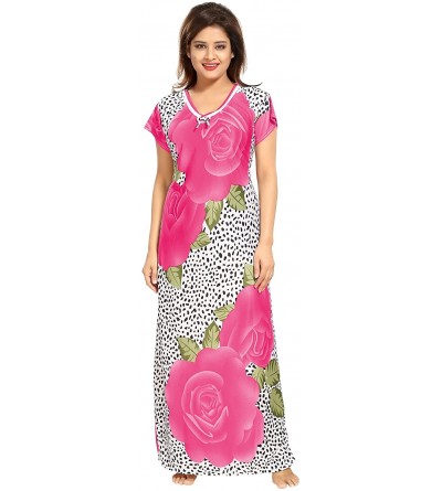 Nightgowns & Sleepshirts Serena Satin Floral Night Gown - Pink - C6180GSGLWW $29.71