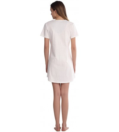 Nightgowns & Sleepshirts Cotton Sleepwear for Women- 100% Cotton Lightweight Short Sleeve House Dress Loungewear for Summer -...