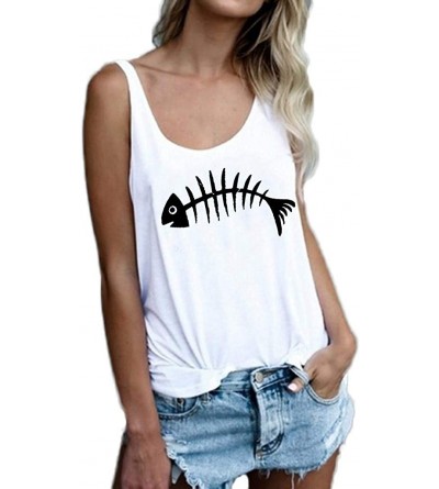 Nightgowns & Sleepshirts Women's Summer Feather Print Long Vest Fashion Women's Shirt T-Shirt Vest for Women - R-white - C019...