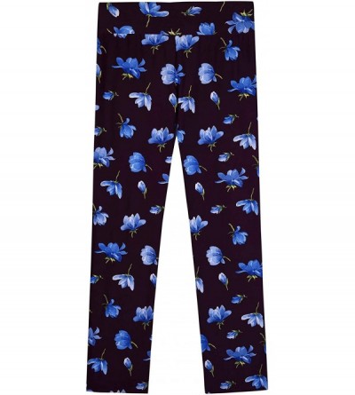 Bottoms Women's Casual Lounge Pants - Blue Flower - C61993N0H0K $14.99