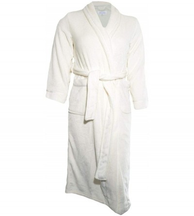 Robes Womens Plush Soft Polyester Fleece Wrap Robe (XX-Large- Ivory) - CR12963E7AV $27.50