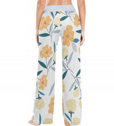 Bottoms Women's Fashion Yoga Pants Palazzo Casual Print Wide Leg Lounge Pants Comfy Casual Drawstring Long Pajama Pants - Yel...