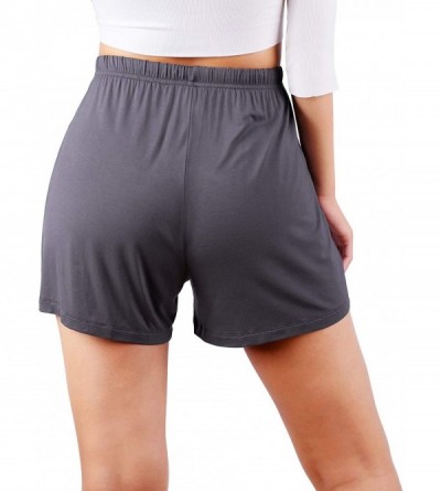 Bottoms Womens Bamboo Pajama Shorts Soft Casual Boxer Sleepwear Lightweight Sleep Bottoms Plus Size Shorts S 4X Dark Grey - C...