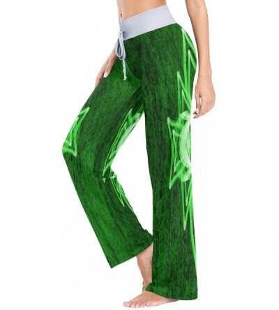 Bottoms Womens Pajama Lounge Pants Green Flower Abstract Background Wide Leg Casual Palazzo Pj Sleep Pants Girls Amazing 1 - ...