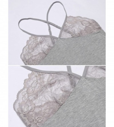 Sets Women's Sexy Sleepwear Satin Chemise Nightgown Lingerie Slip - Style3_grey - CZ18LT95Y0U $14.92
