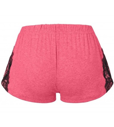 Robes Womens Elastic Out High Waist Leggings Tight Sports Casual Yoga Short Pants - Pink - CV19805N9YD $15.96