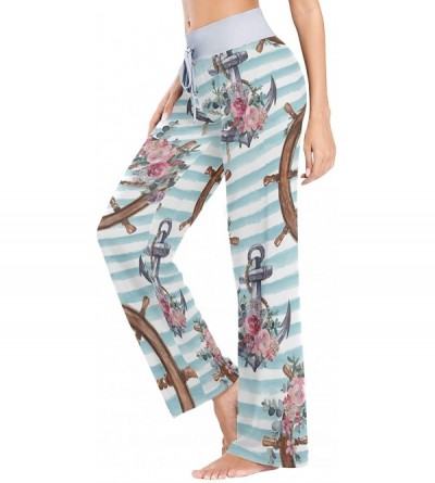 Bottoms Women's Comfy Stretch Watercolor Fish Scales Drawstring Wide Leg Pajama Pants Lounge Pants - Color 17 - CI197W3MZ0I $...