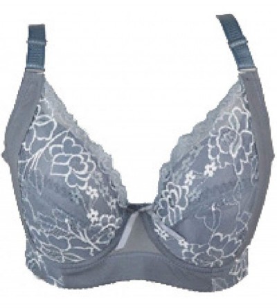 Bras Women's Sexy Summer Push Up Soft Balconette Lace Shelf Bra - Dark Grey - CK18WD6HT4R $38.43