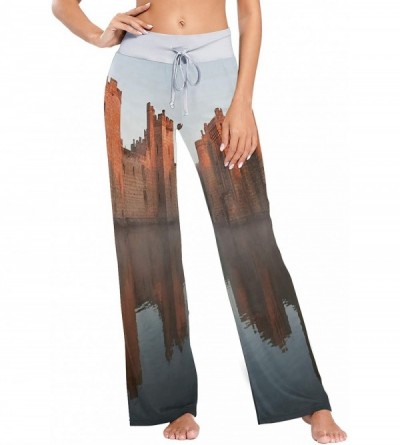 Bottoms Women's Fashion Yoga Pants Palazzo Casual Print Wide Leg Lounge Pants Comfy Casual Drawstring Long Pajama Pants - Moa...