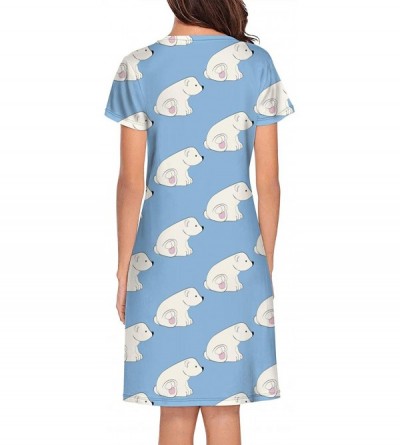 Nightgowns & Sleepshirts Women Nightdress The Polar Bear and Walrus Short Sleeve Long Skirt Soft Comfortable Casual Sleepshir...