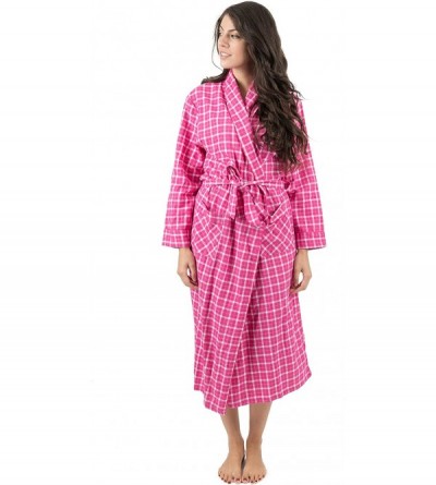 Robes Womens Flannel Robe Christmas Robe (Size X-Small-XX-Large) - Pink/White - C818IGKLO29 $39.17