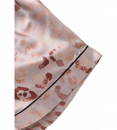 Sets Women's Short Sleeve Sleepwear Button Down Satin 2 Piece Pajama Set - Solid Pink - CK194TGE4Y5 $28.31