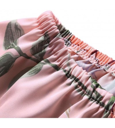 Sets Women Sleepwear Lingerie Satin Pajamas Floral Chemise Nightwear Cami Shorts Set Sexy - Pink - C8195TDZQI0 $10.99