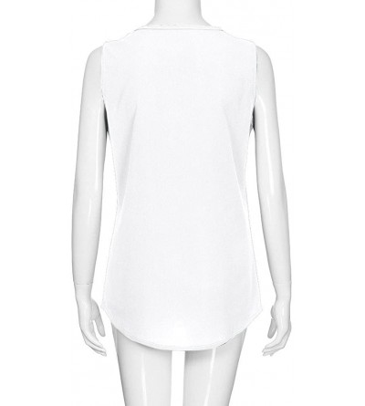Tops Women Blouse Womens Blouses Fall Tops T-Shirt Roll Up Flowy Shirt - White - CZ19620TYGA $9.41