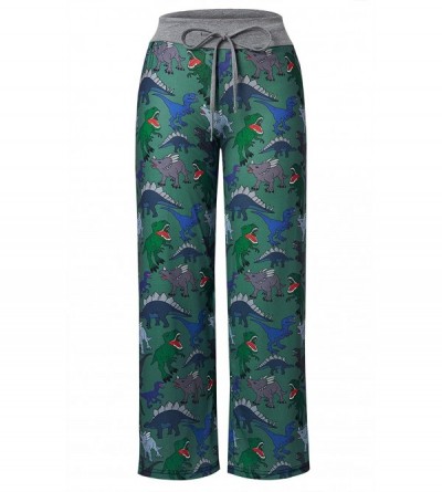 Bottoms Womens Pajama Bottoms Comfy Palazzo Lounge Pant Sleepwear - Multicolor Dinorsaur - C0198XXM9KQ $18.34