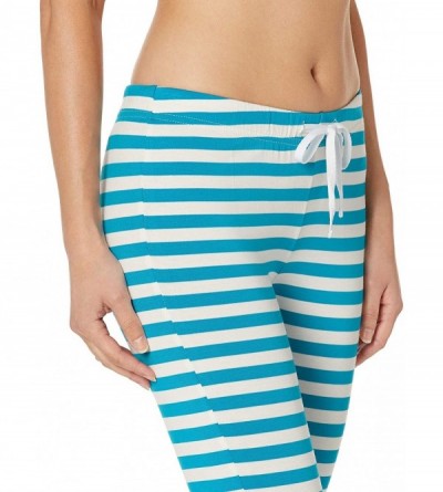 Bottoms Intimates Women's Kickin' It Jogger Sweatpants - Wave/White Stripe - CL128JXBLLX $30.81