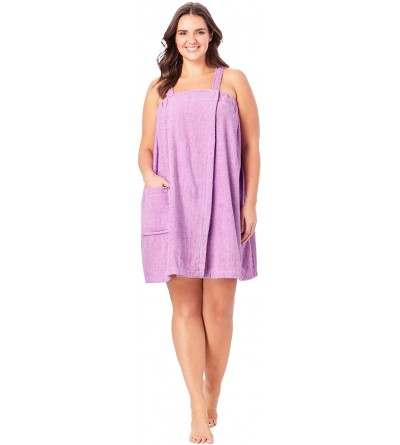 Robes Women's Plus Size Terry Towel Wrap Robe - Light Orchid (2790) - CO199KXO7IN $27.16