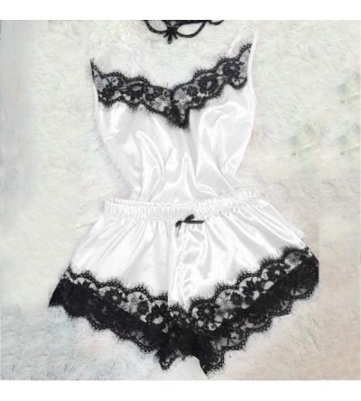 Bottoms Women Lingerie Set Sexy Cami and Panty Underwire Sleepwear Sets - White - CG194OAMLSA $22.00
