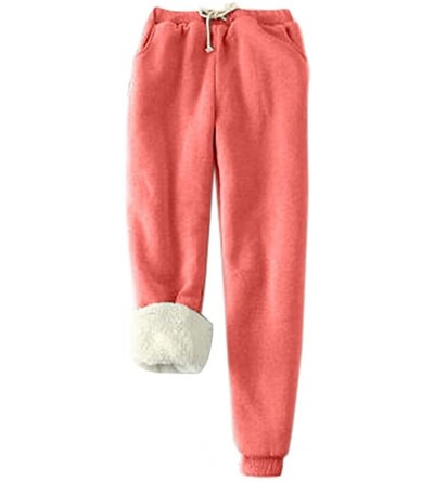 Sets Women's Pajama Bottoms Pure Coral Velvet Household Trousers Comfortable Pants - D-watermelon Red - C719DEUIHL3 $29.98