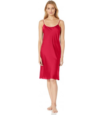 Nightgowns & Sleepshirts Women's Feathers Satin Slip - Red - CS1829TTNLN $38.57