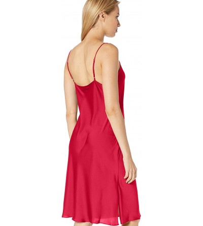 Nightgowns & Sleepshirts Women's Feathers Satin Slip - Red - CS1829TTNLN $38.57