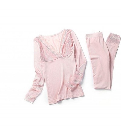Thermal Underwear Winter Thermal Sexy Lace Lingerie Underwear Sets for Women Long Sleeve Warm Body Shaper Pajamas Sleepwear -...