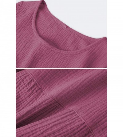 Nightgowns & Sleepshirts Cotton Women Nightgowns- Soft Comfy Lightweight Sleepwear Lounge-wear for Summer - Red - C519C9CGLXC...