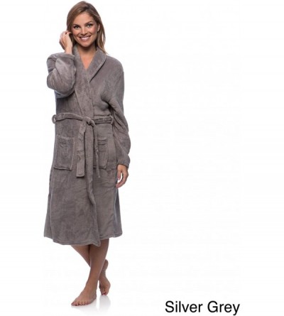 Robes Women's Microplush Bath Robe- 3X-Large- Gray - CN18QM8CUGT $26.30