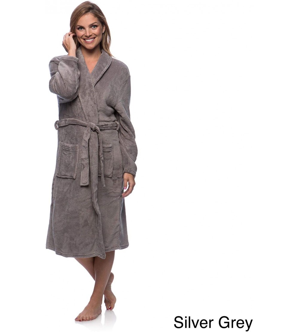 Robes Women's Microplush Bath Robe- 3X-Large- Gray - CN18QM8CUGT $26.30
