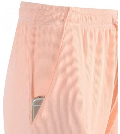 Bottoms Womens Sleep Shorts Soft Pajama Bottoms Summer Short Lounge Pants with Pockets - Pale Pink - CD18RRCT604 $13.87