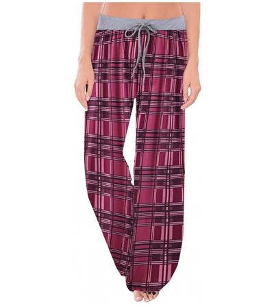 Bottoms Floral Print Wide Leg Pants Pajama Pants for Women - Hot Pink - CN1943LS2OM $13.65