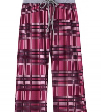 Bottoms Floral Print Wide Leg Pants Pajama Pants for Women - Hot Pink - CN1943LS2OM $13.65