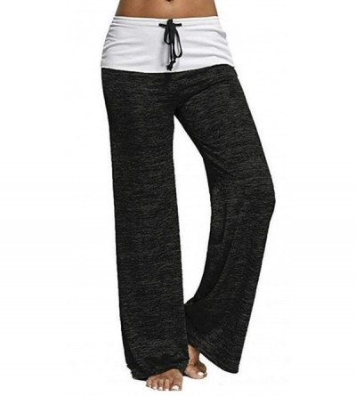 Bottoms Women's Casual Stretch Pajama Lounge Yoga Pants Workout Leggings - 522black - CE18GNORK3Z $21.73