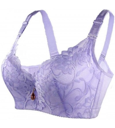 Bras Womens Floral Lace Back Padded Push Up Underwire Bra - 4 - CM18UW2ST0E $19.11
