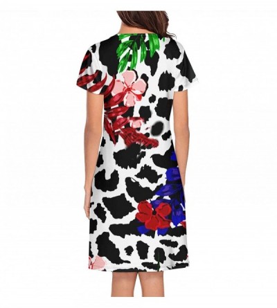 Nightgowns & Sleepshirts Women's Nightdress Grapefruit Short Sleeve Sleeping Dress Loungewear Sleepwear - White-112 - C91979R...