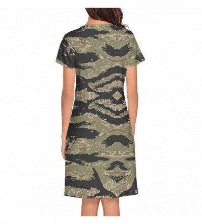 Nightgowns & Sleepshirts Womens Military Camouflage Short Sleeve Nightgown Soft Sleeping Shirts Loungewear Nightshirts Tiger ...