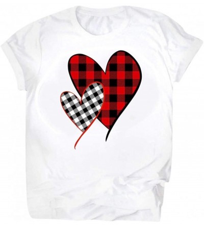 Nightgowns & Sleepshirts Women's Valentine Shirt- Adeliberr Heart-Shaped Cute Graphic Print Shirt Shirt T-Shirt Short Sleeve ...