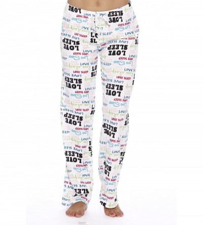Bottoms 100% Cotton Jersey Knit Women Pajama Pants/Sleepwear - Love Sleep White - C312JSWXSLF $30.46