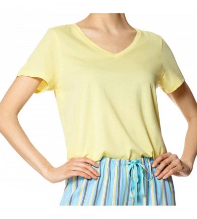 Tops Plus Short Sleeve Solid Pajama Top 3X Custard yellow - CP185RKWI6K $13.94