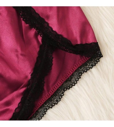 Nightgowns & Sleepshirts Lingerie for Women for Sex- Womens Satin Lace Plus Size Bra Camisole Shorts Set Sleepwear Pajamas Li...