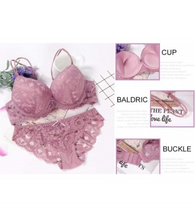 Bras Bra Brief Sets-Lingerie Pink transparente Panties and Bra Set Underwear Set Women Japanese Fashion (Black Cup Size 85B) ...