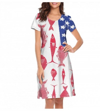 Nightgowns & Sleepshirts Women's Sleepwear Nightgown Lingerie Girl Pajamas Summer Tops Short - White-3 - CK1993SO5MH $20.25