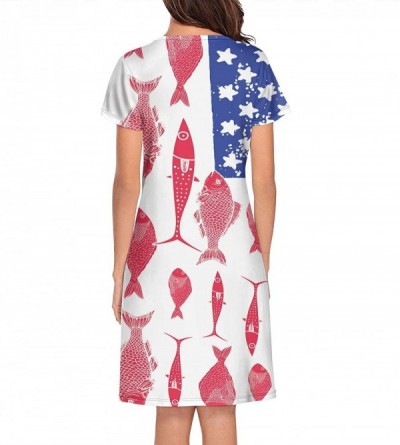 Nightgowns & Sleepshirts Women's Sleepwear Nightgown Lingerie Girl Pajamas Summer Tops Short - White-3 - CK1993SO5MH $20.25