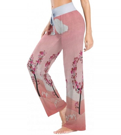 Bottoms Women's Fashion Yoga Pants Palazzo Casual Print Wide Leg Lounge Pants Comfy Casual Drawstring Long Pajama Pants - Val...