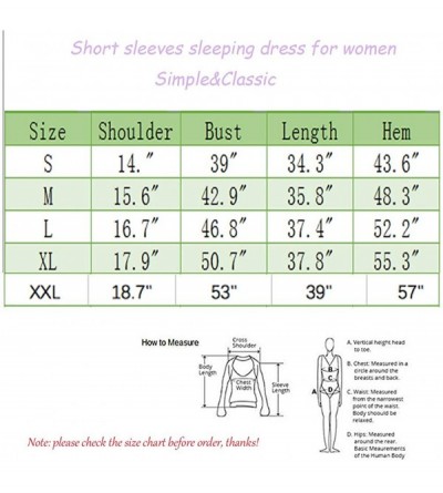 Nightgowns & Sleepshirts Womens' Short Sleeve Nightgown Print Sleep Dress Cute Sleepwear - Lg Bus - C8197XU6SEQ $16.19