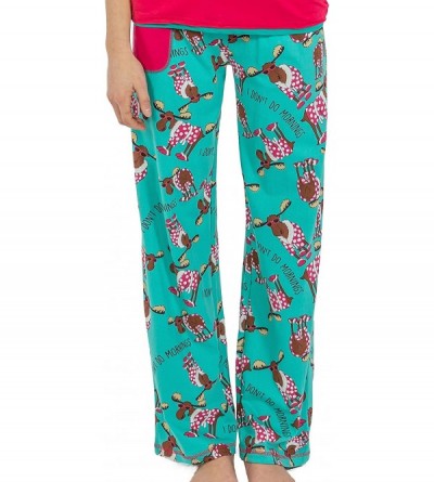 Sets Fitted Pajamas for Women- Cute Pajama Pants and Top Set- Separates - I Don’t Do Mornings Moose Pajama Pants - CB12B1NM8A...