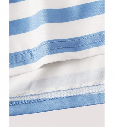 Sets Women's Anchor Print Tee and Striped Shorts Pajama Set - Blue - CG197LX4I02 $26.92